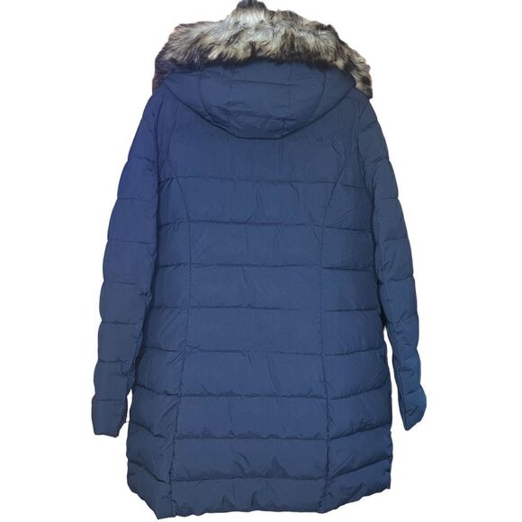 LAUNDRY BY SHELLI SEGAL Faux Fur Trim Cold Weather Parka Coat in Navy NWT Size X - Picture 5 of 9